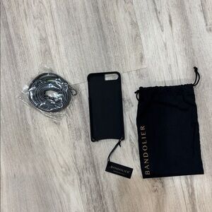 Bandolier Black LEATHER  Phone Case Set with Strap 6 ,7 ,8 NWT